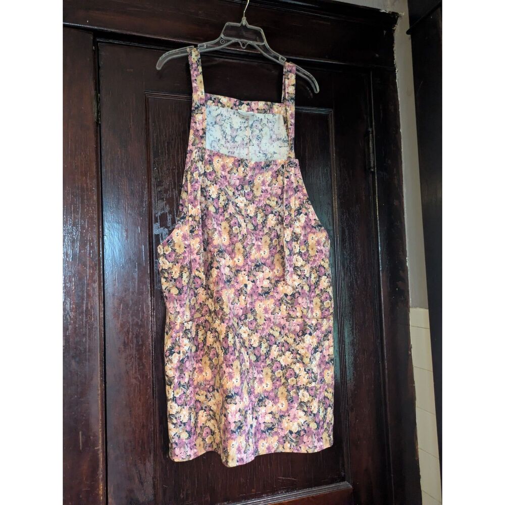 Arula Pink & Purple Floral Corduroy Jumper/Pinafore Dress - 1X